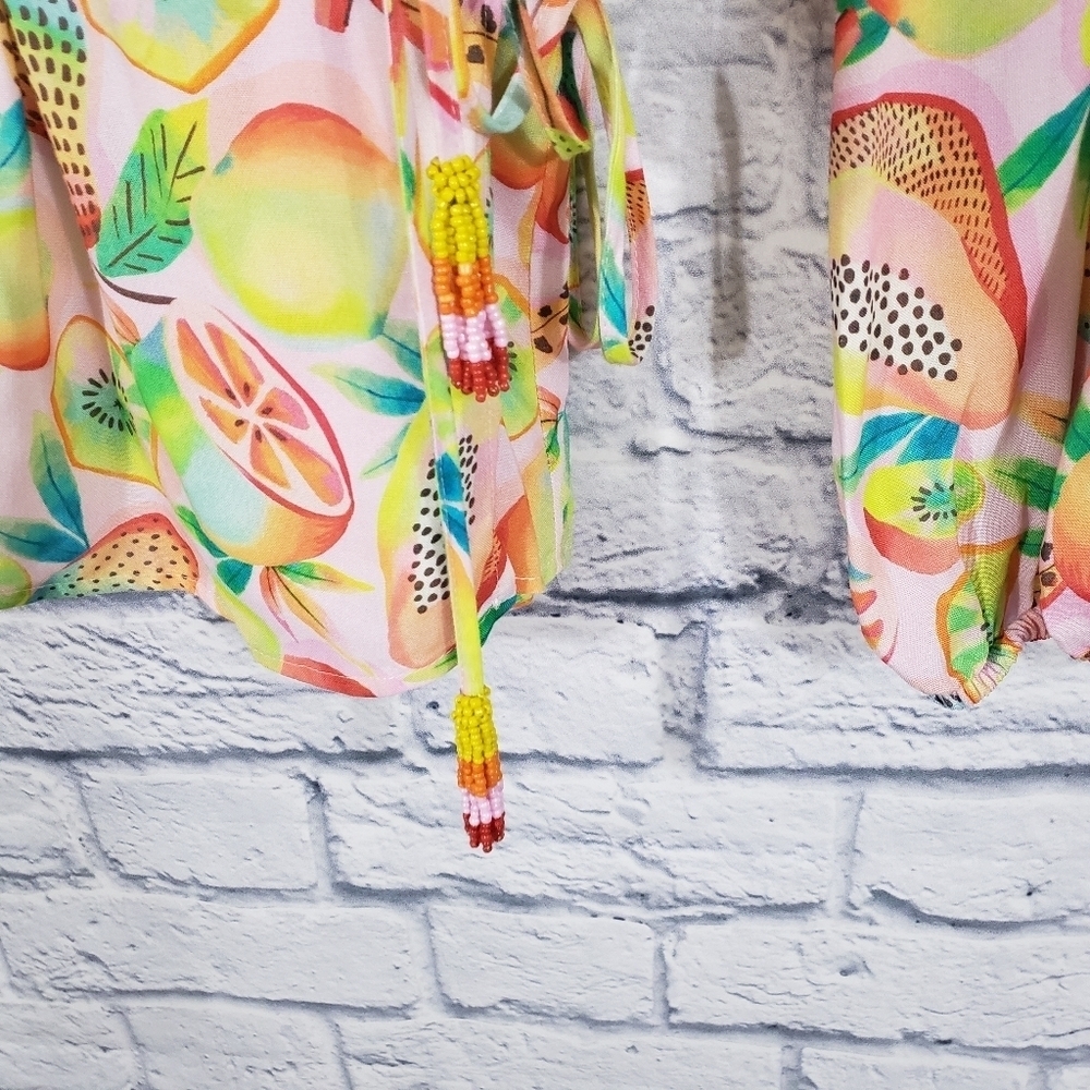 Farm Rio Anthropologie Rainforest wrap blouse - Picture 6 of 8